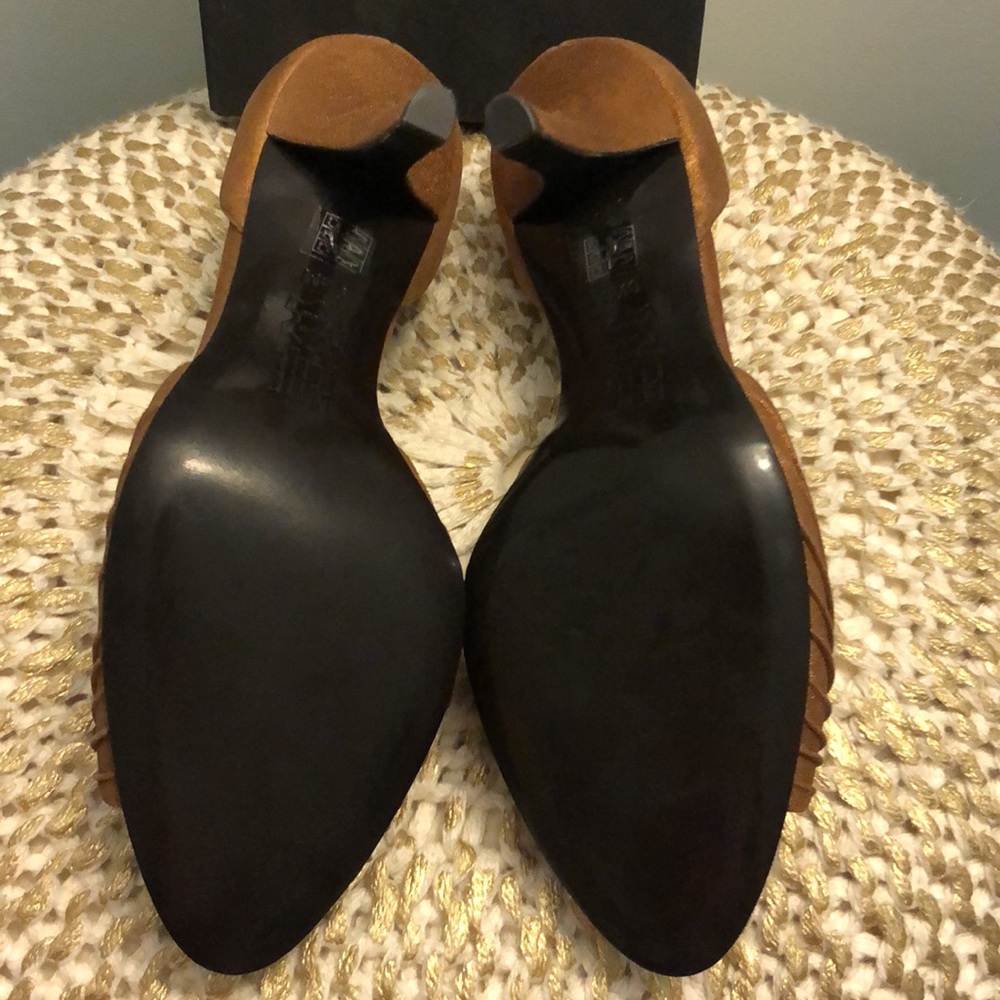 Pelle Moda Unique Bronze Peep Toes SZ 9.5 - Picture 5 of 5